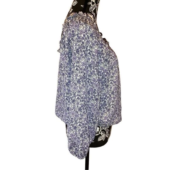 American Eagle Floral Blouse Lightweight Buttons Boho Bohemian Preppy School - Picture 4 of 11